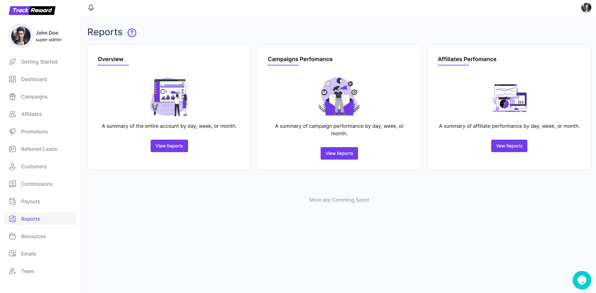 Reports screenshot